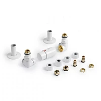 Комплект трьохосьових термостатичних вентилів Terma Vision TGETVISILKS96, лівий, білий матовий