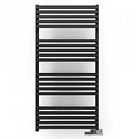 Полотенцесушитель водяной TERMA QUADRUS SLIM WGQUS118060K9M5SX 1185х600, черный