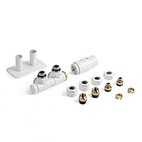 Комплект термостатичних вентилів Terma Twins TGETTWINPK916, правий, білий глянець