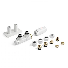 Комплект термостатичних вентилів Terma Twins TGETTWINPK916, правий, білий глянець