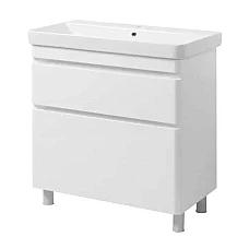 Тумба ЮВВІС напольная ТНБ-2 Д 80 с умывальником VIVACE белый глянец