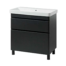 Тумба ЮВВІС підлогова ТНБ-2 Д 80 з умивальником VIVACE чорний матовий