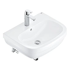 Умивальник підвісний Grohe Euro 60 зі змішувачем Eurosmart Cosmopolitain та сифоном 39642000
