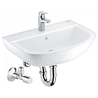 Умивальник підвісний Grohe Bau Ceramic зі змішувачем та сифоном 61х44 39644000 білий