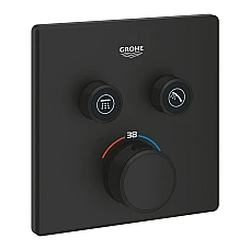 Термостат скрытого монтажа с 2 кнопками Grohe Grohtherm SmartControl 102166KF00 черный матовый