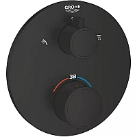 Термостат для душу з перемикачем Grohe Grohtherm 1022082430 чорний матовий