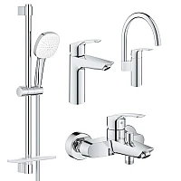 Набор смесителей для ванной и кухни Grohe Eurosmart 4в1 UA123248M3 хром