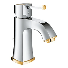 Змішувач для умивальника Grohe Grandera M-Size з донним клапаном 23303IG0 хром/золото