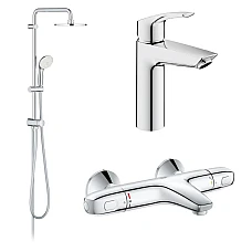 Набір змішувачів Grohe Eurosmart New Grohtherm 1000 UA34102TS0 хром