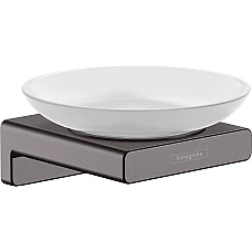 Мильниця підвісна Brushed Black/скло Hansgrohe AddStoris 41746340