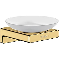 Мыльница подвесная Polished Gold Optic/стекло Hansgrohe AddStoris 41746990