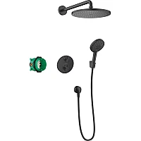 Душовий комплект 8 в1 Matt Black HANSGROHE Croma S 280 1jet Ecostat S 27961670