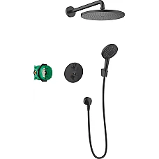 Душовий комплект 8 в1 Matt Black HANSGROHE Croma S 280 1jet Ecostat S 27961670