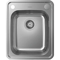 Кухонная мойка на столешницу с сифоном automatic Stainless Steel Hansgrohe S41 S412-F340 43334800