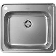Кухонная мойка на столешницу с сифоном automatic Stainless Steel Hansgrohe S41 S412-F500 43336800