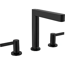 Змішувач для умивальника на 3 отвори з донним клапаном push-open Matt Black HANSGROHE Finoris 160 76034670