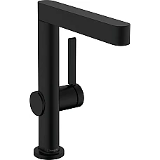 Змішувач для умивальника з поворотним носиком і донним клапаном push-open Matt Black HANSGROHE Finoris 230 76060670