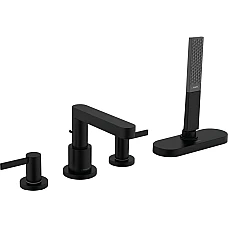 Змішувач врізний на край ванни 4 отв з sBox Matt Black HANSGROHE Finoris 76444670