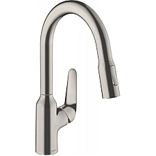 Смеситель для кухни с выдвижным изливом HANSGROHE M42-H180 Stainless Steel Finish 71801800
