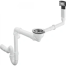 Сифон D16-10 с переливом для кухонной мойки из композита на одну чашу Hansgrohe 43927000