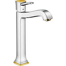 Смеситель для умывальника с донным клапаном, цвет Chrome/Gold Optic HANSGROHE Metropol Classic 260 31303090