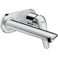 Смеситель для умывальника со стены: скрытый монтаж 195 мм, хромированный HANSGROHE Novus 71127000