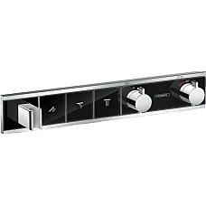 Термостат прихованого монтажу на 3 клавіші чорний/хромований HANSGROHE RainSelect 15356600