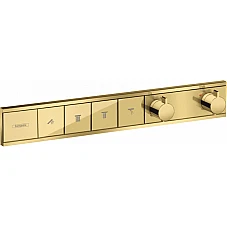 Термостат прихованого монтажу на 4 клавіші Polished Gold Optic HANSGROHE RainSelect 15382990