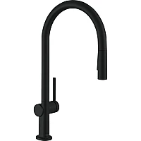 Змішувач кухонний з витяжним виливом Matt Black Hansgrohe Talis M54 210 2jet 72800670 