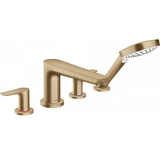 Змішувач врізний на край ванни на 4 отвори Brushed Bronze HANSGROHE TALIS E 71748140