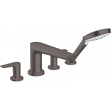 Змішувач врізний на край ванни на 4 отвори Brushed Black HANSGROHE TALIS E 71748340