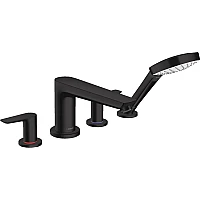 Смеситель врезной на край ванны на 4 отверстия Matt Black HANSGROHE TALIS E 71748670