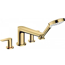 Смеситель врезной на край ванны на 4 отверстия Polished Gold Optic HANSGROHE TALIS E 71748990