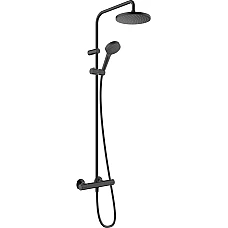 Душевая система 1jet EcoSmart с термостатом Matt Black HANSGROHE Vernis Blend Showerpipe 200 26089670
