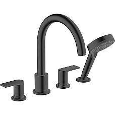 Змішувач врізний на край ванни на 4 отвори Matt Black HANSGROHE Vernis Shape 71459670