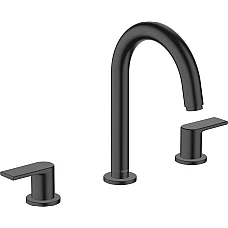 Змішувач для умивальника на 3 отвори з донним клапаном pop-up Matt Black HANSGROHE Vernis Shape 71563670