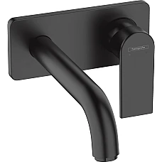 Смеситель для раковины со стены скрытого монтажа 205 мм Matt Black HANSGROHE Vernis Shape 71578670