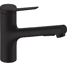 Змішувач кухонний з витяжним виливом sBox Lite Matt Black HANSGROHE Zesis M33 150 2jet 74803670