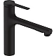 Смеситель кухонный с вытяжным изливом sBox Lite Matt Black HANSGROHE Zesis M33 160 2jet 74804670