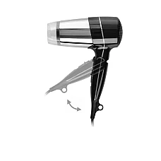 Фен для волосся /19 × 8 × 25 cm глянцевий чорний / хром / Stella Dodatki