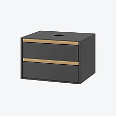 Шкафчик подвесной под раковину со столешницей Excellent Tuto 80 серый/дуб (2 шухляды)