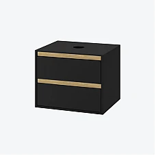 Шкафчик подвесной под раковину со столешницей Excellent Tuto 60 черный мат/дуб