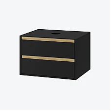 Шкафчик подвесной под раковину со столешницей Excellent Tuto 80 черный мат/дуб