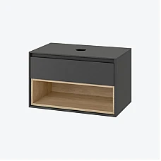 Шкафчик подвесной под раковину со столешницей Excellent Tuto 80 серый/дуб