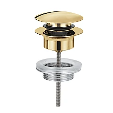 Донний клапан для раковини GROHE, push-open, золото глянцеве, 65807GL0 