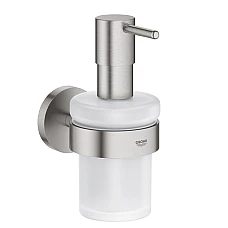 Дозатор рідкого мила GROHE Essentials з тримачем, суперсталь, 40448DC1