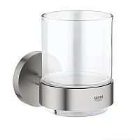 Склянка GROHE Essentials з тримачем, суперсталь, 40447DC1