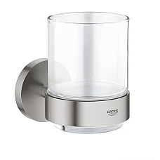 Склянка GROHE Essentials з тримачем, суперсталь, 40447DC1