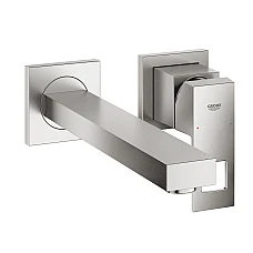 Змішувач для умивальника GROHE Eurocube M-Size на 2 отвори, суперсталь, 23447DC0