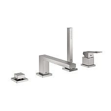 Смеситель для ванны GROHE Eurocube на 4 отверстия, суперсталь, 19897DC1